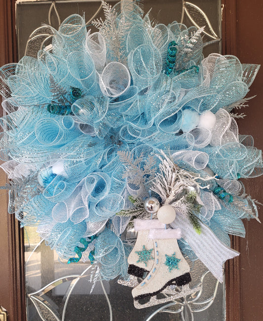 Ice Blue and Silver Wreath
